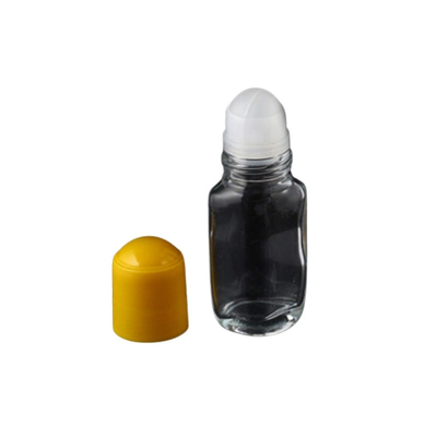 Transparent Glass Rollerball Perfume Container 50ml Yellow Pp Plastic Cap
