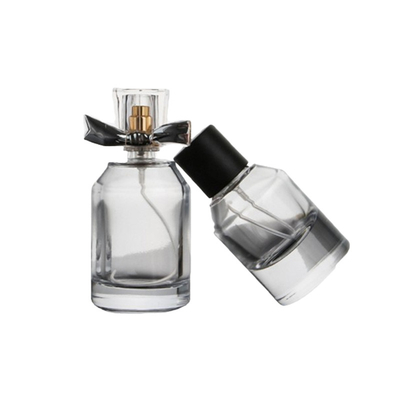 Custom Cylindrical Perfume Round Press Bottle 30ml Cosmetic Packaging Spray Glass