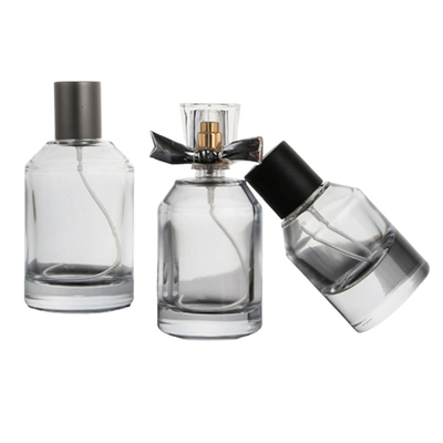 Custom Cylindrical Perfume Round Press Bottle 30ml Cosmetic Packaging Spray Glass