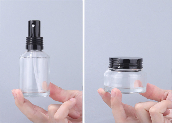 100ml Push Transparent Lotion Bottle Cream Refillable Glass Perfume Bottle