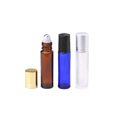 Wholesale Roller Bottles For Essential Oils ‌Black Plastic Cap Metal Ball 10ml Colored Roller Bottles