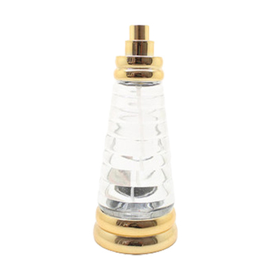 Lightweight Refillable Glass Perfume Bottle , Golden And Clear Glass Perfume Bottles