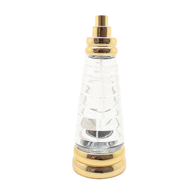 Lightweight Refillable Glass Perfume Bottle , Golden And Clear Glass Perfume Bottles