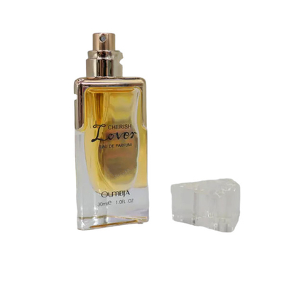 Transparent 30ml Refillable Glass Perfume Bottle Fashion Shape With Screw Caps