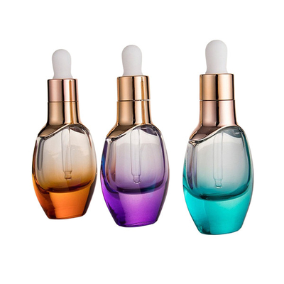 Oblate Shape Glass Essential Oil Perfume Bottles 15ml 30ml Custom Custom Color