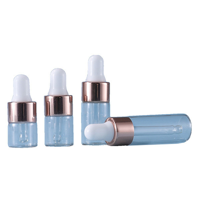 Transparent Rose Gold Glass Dropper Bottle 1ml 2ml 3ml 5ml Essential Oil Sample Trial