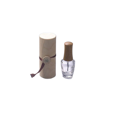 Bamboo Caps Empty Glass Nail Polish Bottles , 15ml Clear Nail Polish Bottle Customized