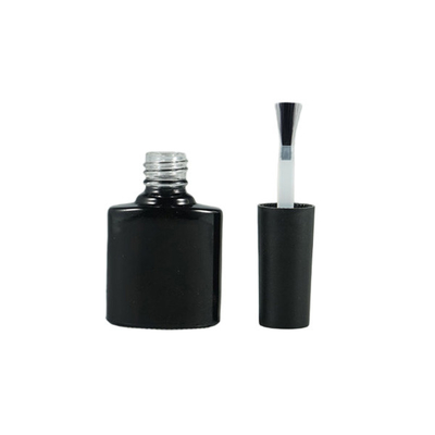 Oval Black Empty Glass Nail Polish Bottles , Empty Gel Polish Bottles With Soft Brush