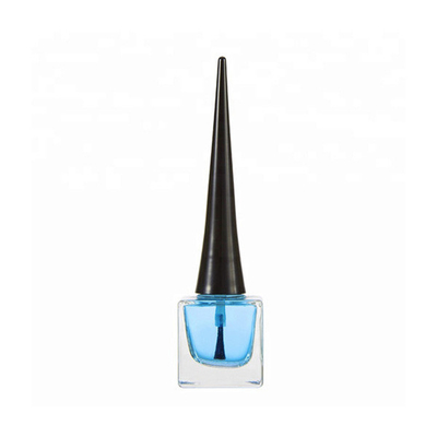 14ml Transparent Empty Glass Nail Polish Bottles With PP Black Pointed Caps