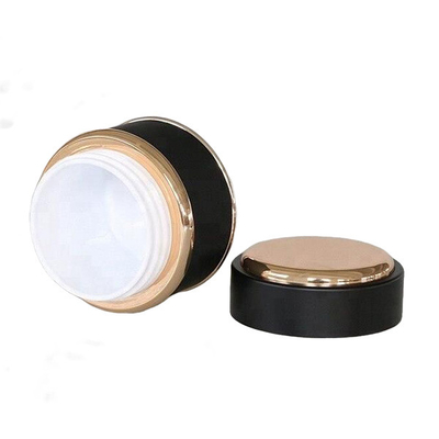 Black Color Empty Glass Skin Cream Containers Portable With Matching Lid