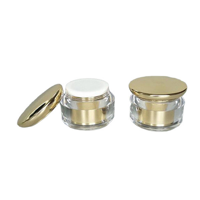 Silver / Golden Cosmetic Cream Jar , Empty Acrylic Round Cream Jar