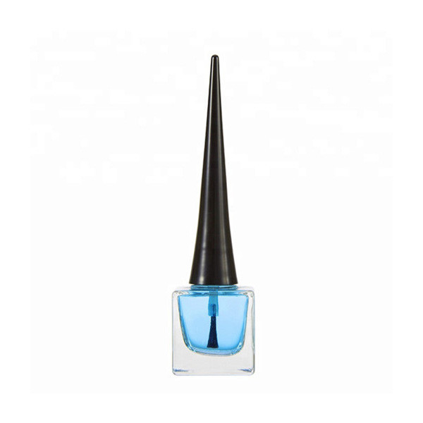 14ml Transparent Empty Glass Nail Polish Bottles With PP Black Pointed Caps
