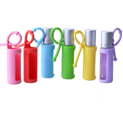 Botol Roller 10ml 5ml Silica Gel 15ml Botol Roller Portable Cord Mounted Botol Roller Berpakaian Ulang Pelindung Tutup Silikon Untuk Botol